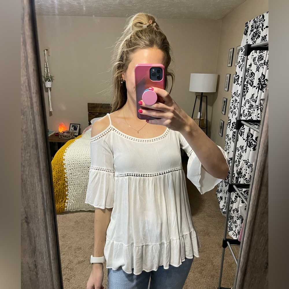 White off the shoulder top